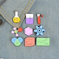 chemistry lab cartoon enamel pin chemical equation button badge element molecular structure jewelry for chemist accessories