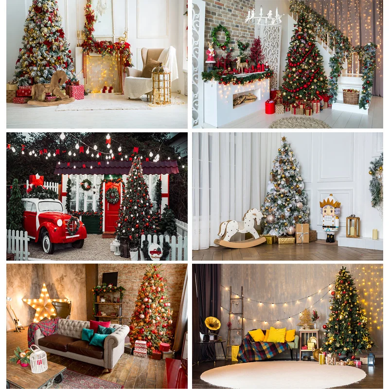 

SHENGYONGBAO Vinyl Christmas Photography Backgrounds Tree Gift Children Photo Backdrop For Studio Photocall Props 21519HDY-05