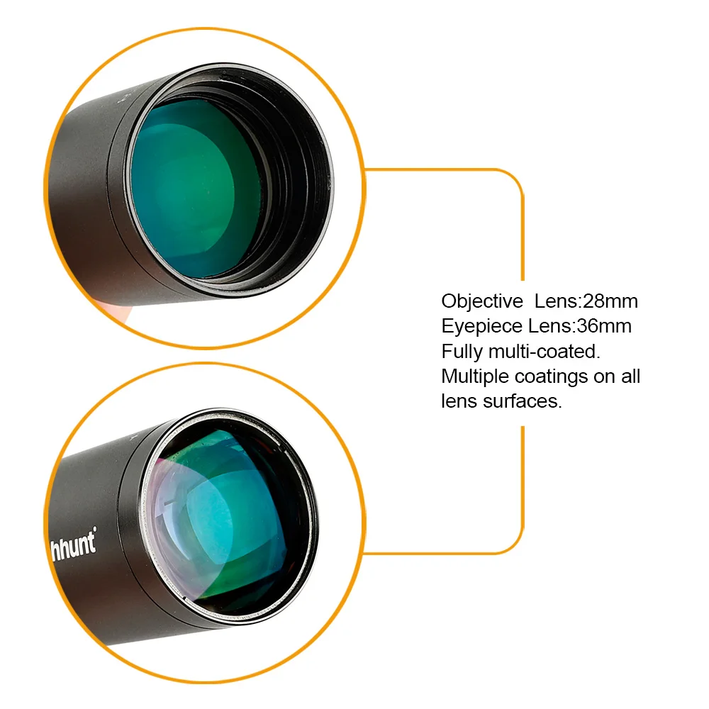 Охота ohhunt тонкий край 1 6X28 IR Riflescopes Mil Dot стекло травление сетка RGB Освещение