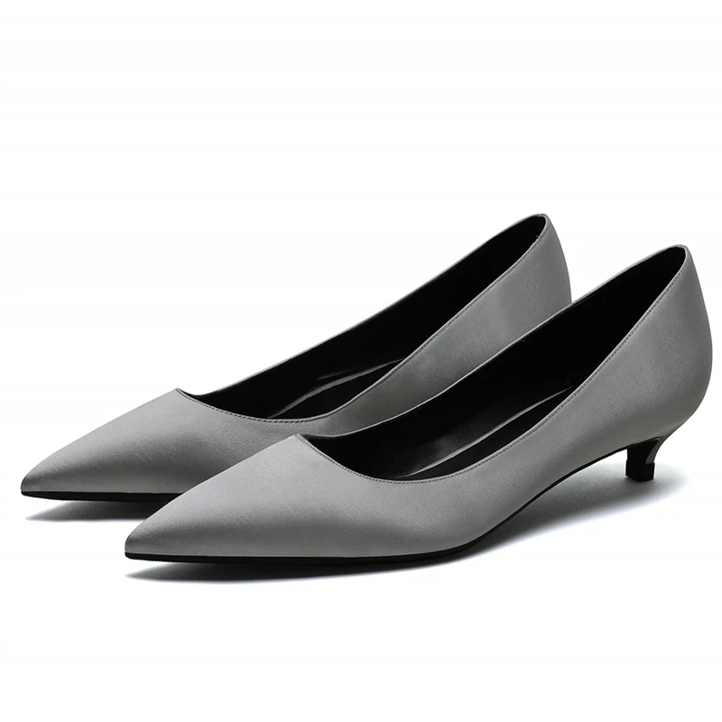 Женские шелковые модельные свадебные туфли женские Вечерние на тонком среднем