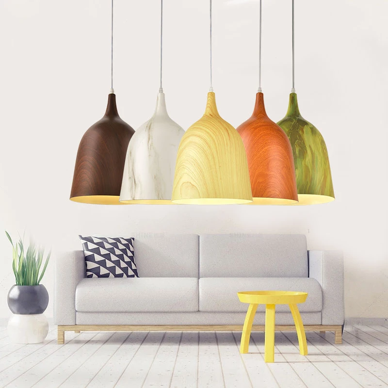 

Imitation Wood Hanging Lamp Dining Room Kitchen Bar Pendant Light Home Decor Modern Led Light Fixtures Loft Industrial Luminaire