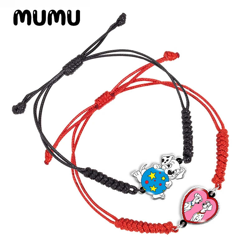 2021 новый 101 далматинский акриловый регулируемый браслет красный черный ручной