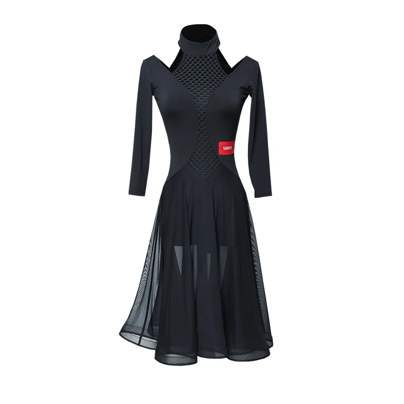 

Latin Dance Dress Women Sexy Tango Salsa Samba Cha Cha Rumba Ballroom Practice Wear Ladies Stitching Performance Dresses DC3040