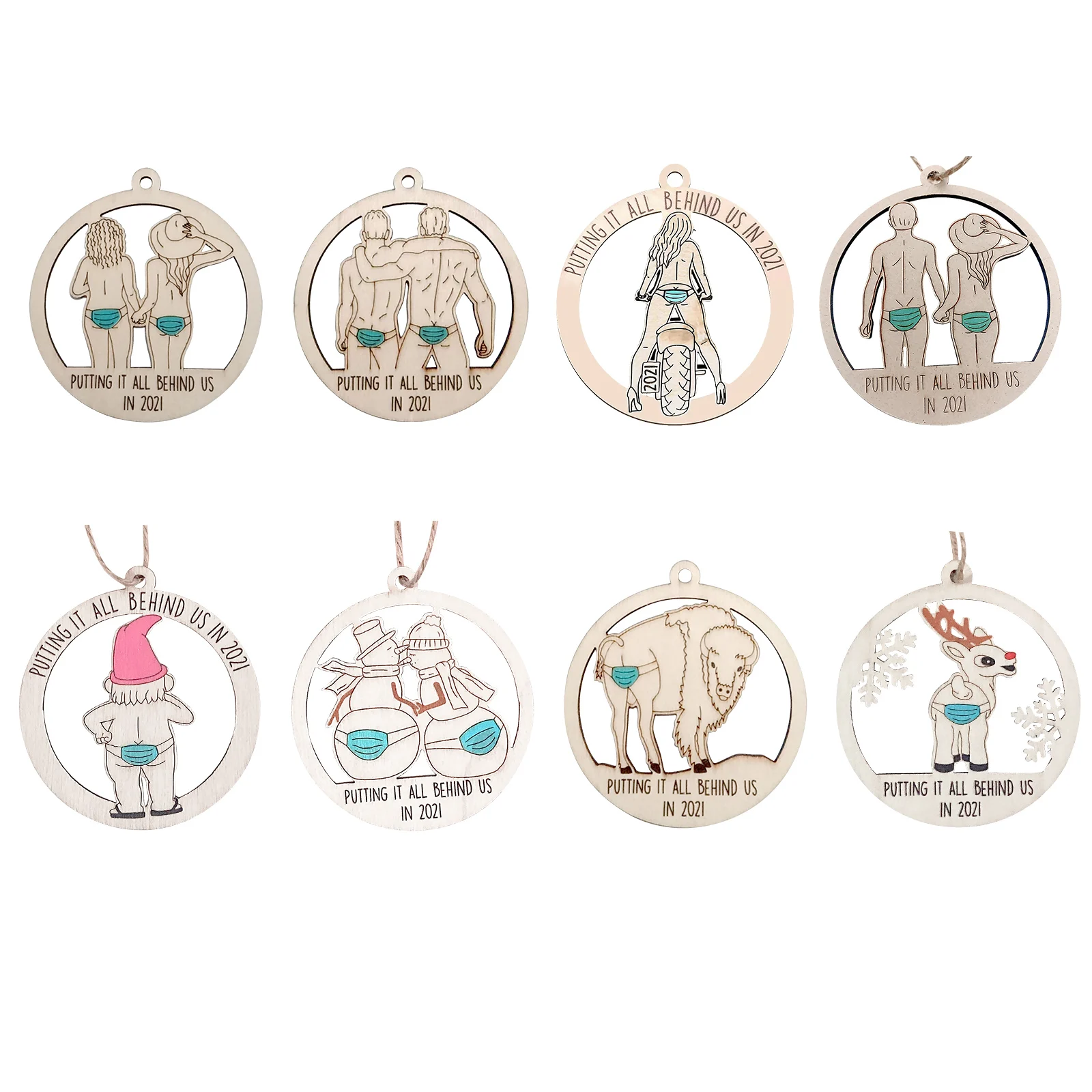 

Window Home Christmas Survivor Tree Ornaments New Year Gifts for Trees Christmas Wooden Hanging Pendant