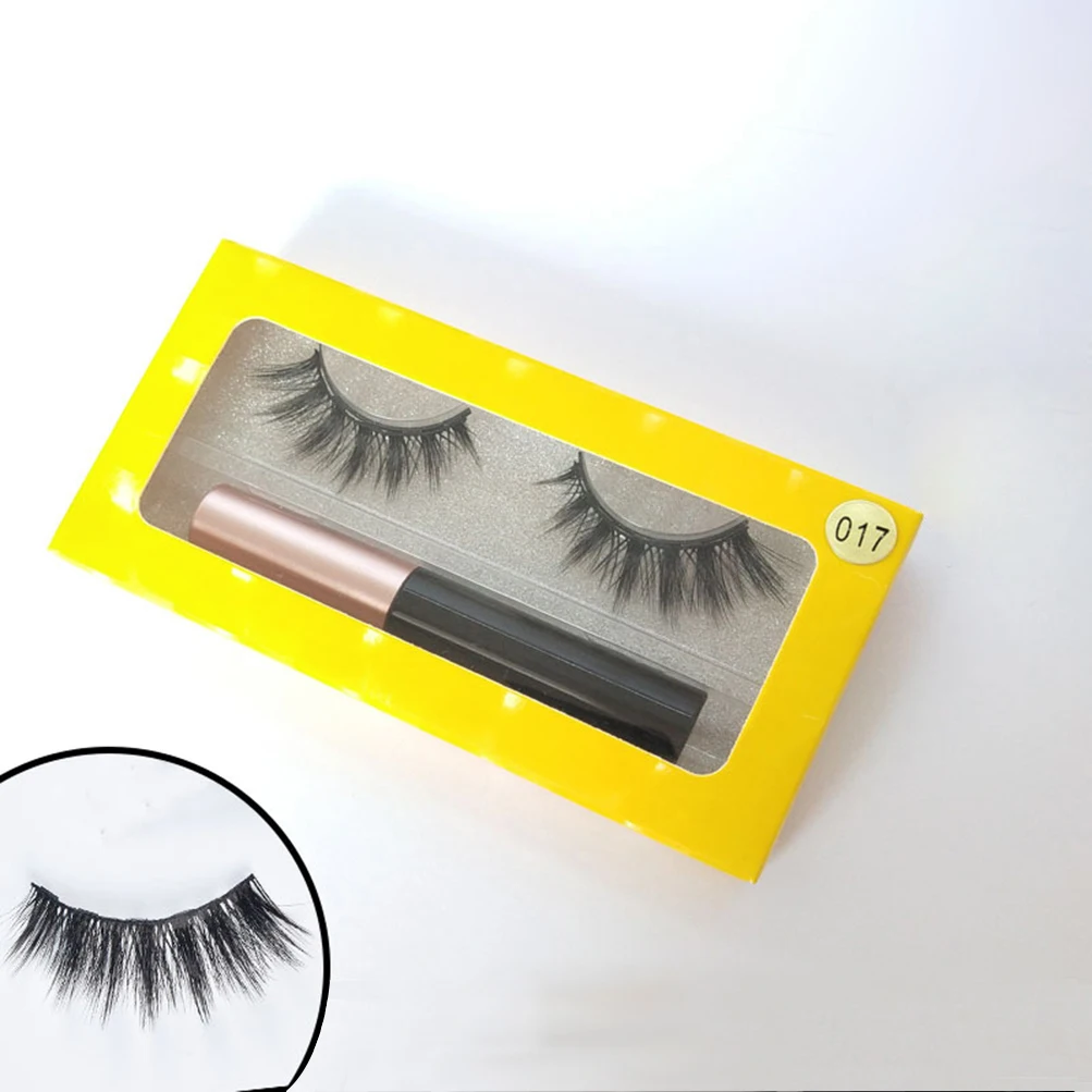 Single Pair Magnetic Liquid Eyeliner False Eyelashes Set Private Label Magnetic Eyelashes Glue-free Natural Eye Lashes Wholesale