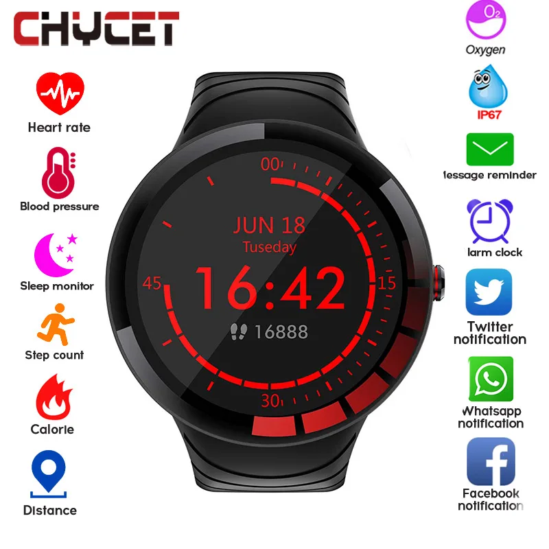 

CHYCET NEW Men Smart Watch Women Watches Sleep Heart Rate Monitor Customize Wallpaper Smartwatch for Android IOS Huawei Xiaomi