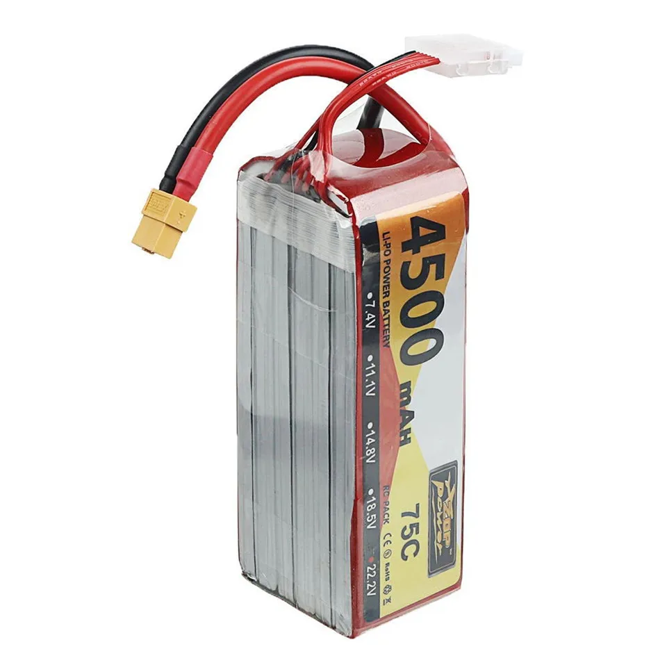 ZOP Power 4S 5S 6S 4500mah 5000Mah Lipo Battery 14.8V 18.5V 22.2V 45C 75C XT60 Plug For FPV RC Racing Drone Car Spare Parts on - Аккумулятор ZOP Power 4S 5S 6S 4500 мАч 5000 мАч LiPo 14,8 В 18,5 В 22,2 В 45C 75C с разъемом XT60 для запасных частей FPV RC 