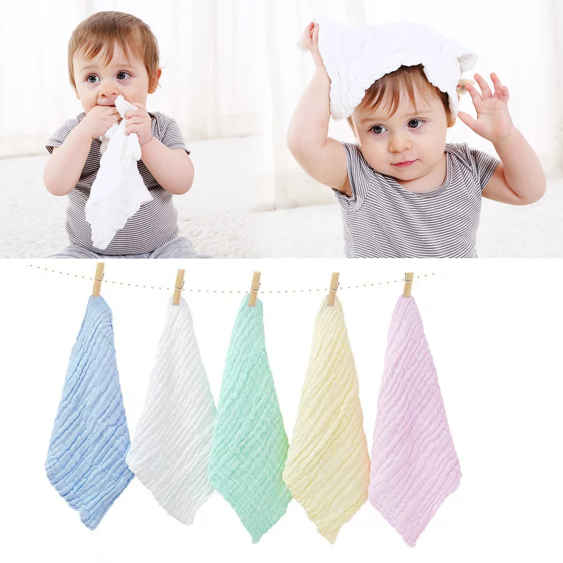 

30*30 см 5 шт./компл. детское полотенце 100% хлопок квадратное муслиновое детское полотенце s 6 слоев платок для стирки на воде полотенце для новор...