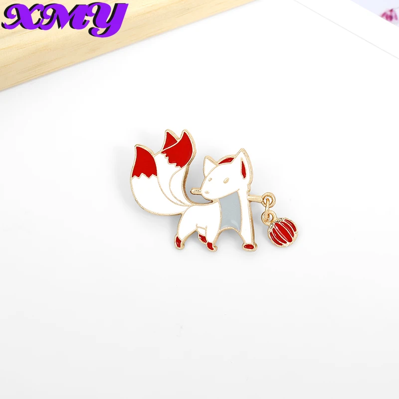 

Nine Tailed Fox Enamel Pin Custom Japanese Style Fairy Animal Brooches Bag Lapel Pin Badge Cute Cartoon Jewelry Gift for Friends