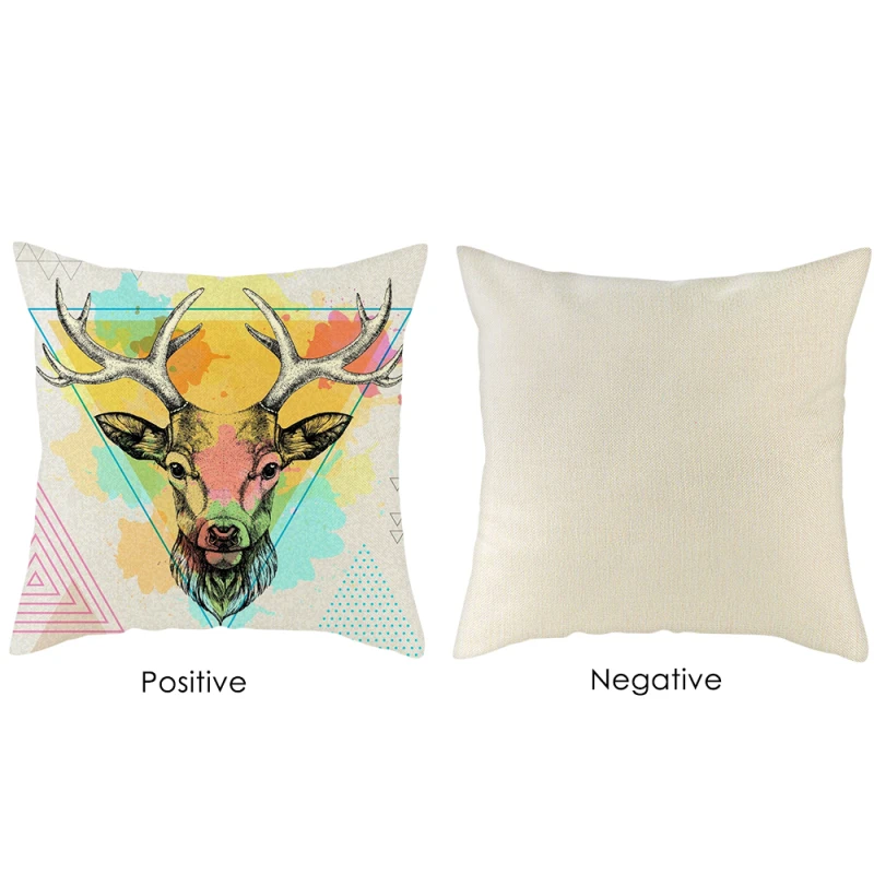 

Household Linen Material Pillow Case Decor Geometric Animal Cushion Cover for Sofa Pillowcase