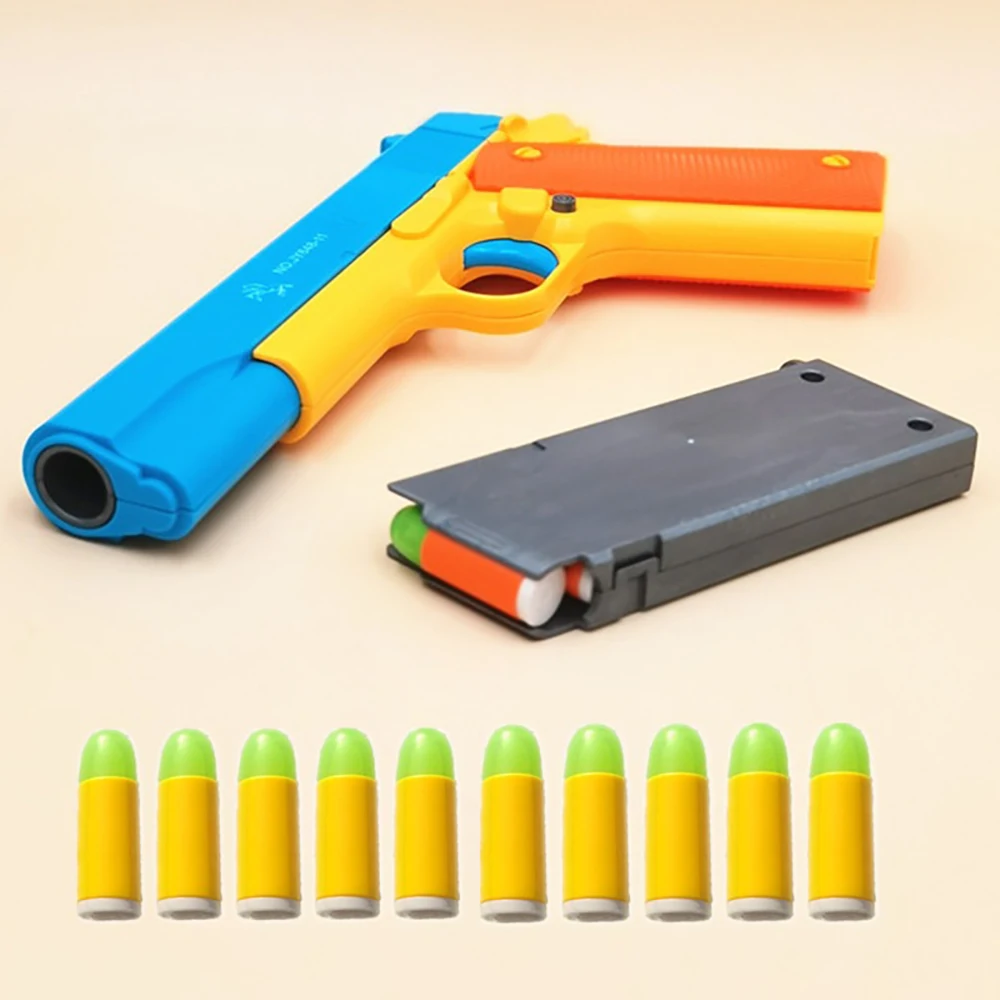 

Игрушечный пистолет Glock M1911, детская игрушка, мягкий пистолет с пулями, может выкинуть раковину, ручная модель, имитация пистолета, подарок д...