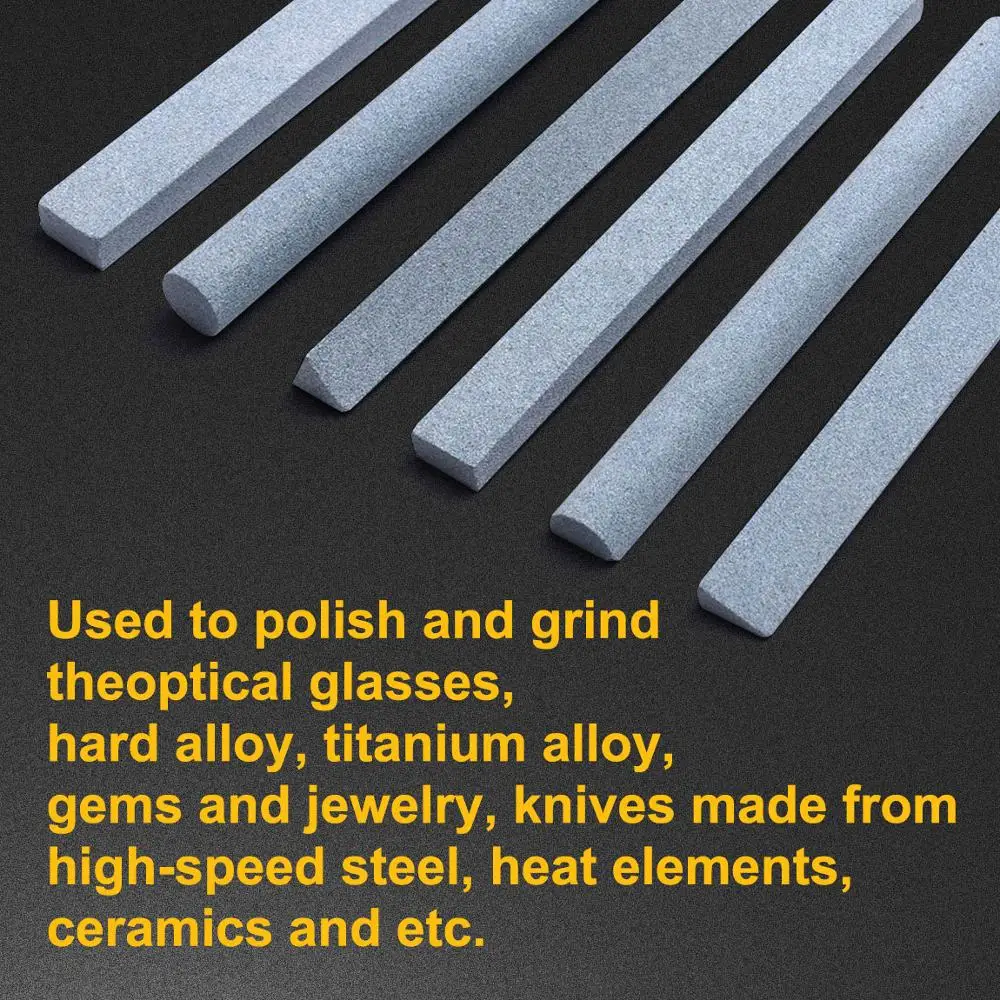 6 шт. зернистость 180 # мульти форма зеленый углеродный шлифовальный камень точилка