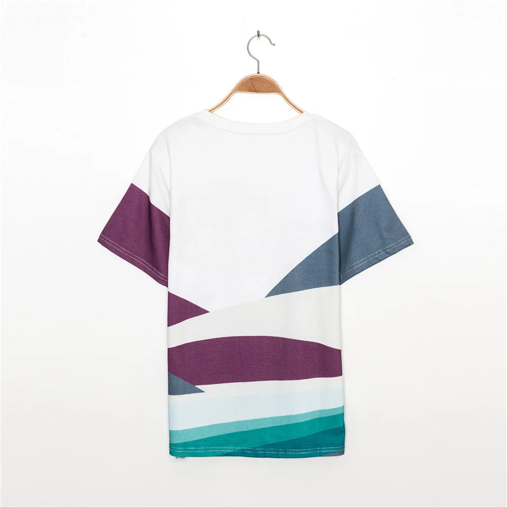 

Geometry Printed T-shirt Ladies Summer High Street Round Neck Fashion Tee Shirt Clothing Vintage Woman Streetwear Haut 2021