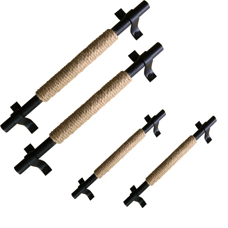 Простая Ретро пеньковая веревка креативная ручка для шкафа гардероба сарая