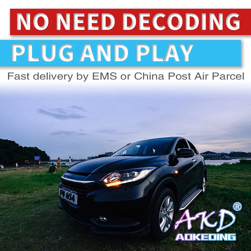 Автомобильный Стайлинг для Honda hr-v фары для vezel HRV светодиодный головной фонарь Angel eye светодиодный DRL передний свет Биксеноновые линзы ксеноновые HID