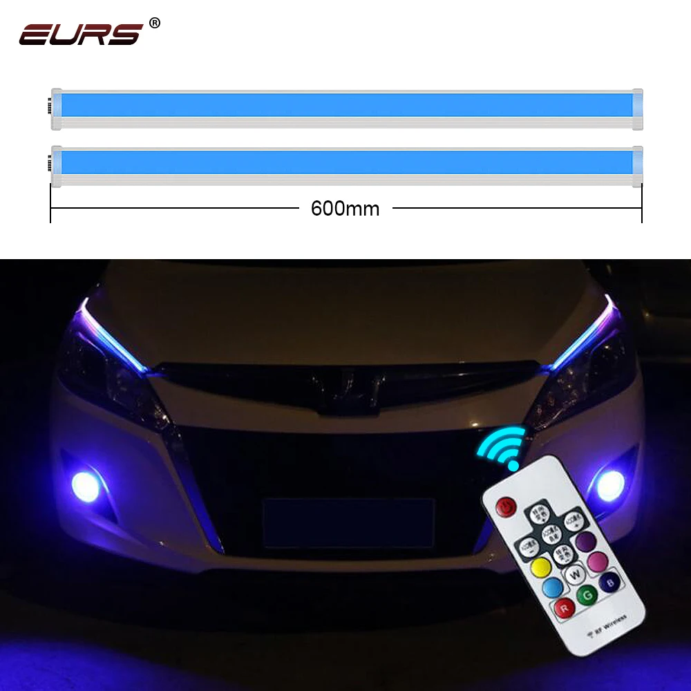 Дневные ходовые огни 2 шт. гибкие светодиодные ленты RGB поворотный сигнал ДХО 30 см