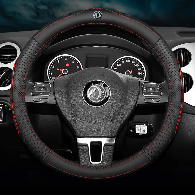 

Car Genuine Leather Steering Wheel Cover for DFSK Glory 580 PRO Glory 500 ix7 S560 ix5 580 330 330S S370 Car Accessories
