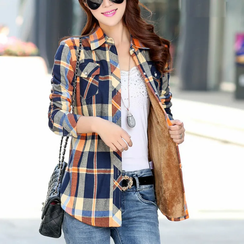 Зимние теплые блузки женские пальто Осенние Топы Camisa Femininas с длинным рукавом