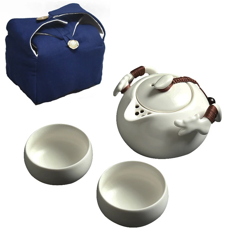 

Gaiwan drinkware tea sets ceramic teapot kettle teacup porcelain portable travel tea set chinese kung fu tea set with travel bag
