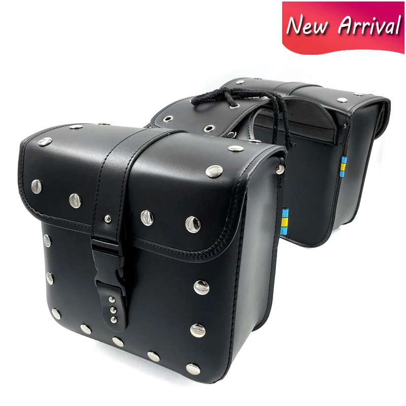 

XL883 XL1200 Motorcycle Saddle Bags For Harley Sportster XL 883 XL 1200 Pu Leather Side Tool Bag Luggage Black and Brown