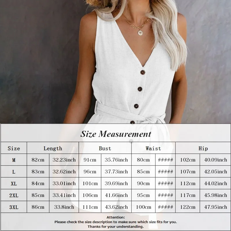 

Casual Women Summer Jumpsuit Sleeveless Bodysuit Elegant Ladies Summer Playsuit Beach V-neck Bow Jumpsuits