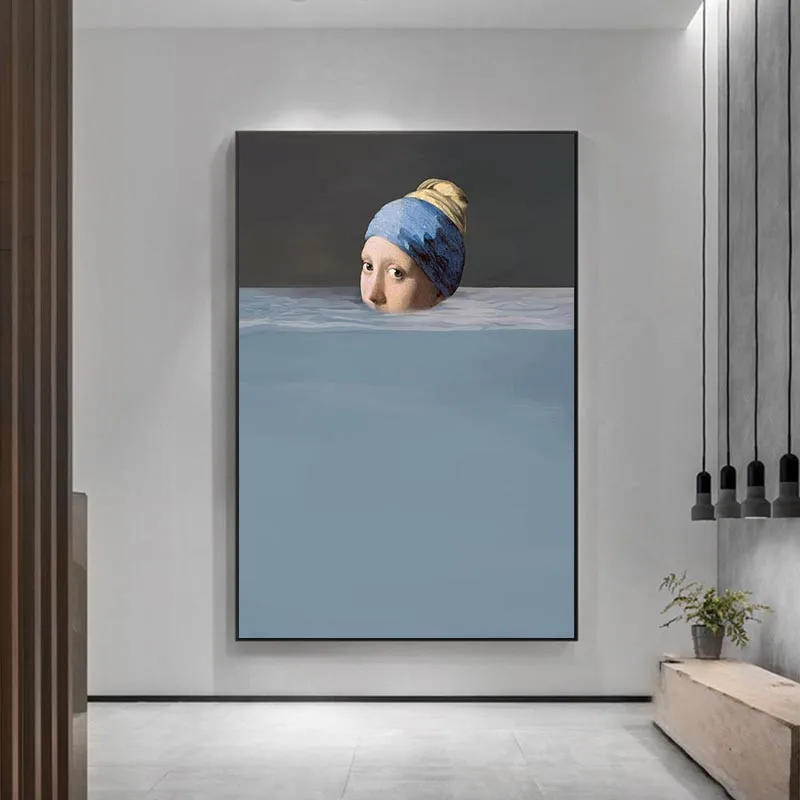 

Famous Paintings Spoof Creative Portrait Pictures Bedroom decoration paintings home Room decor wall art Canvas poster cuadros