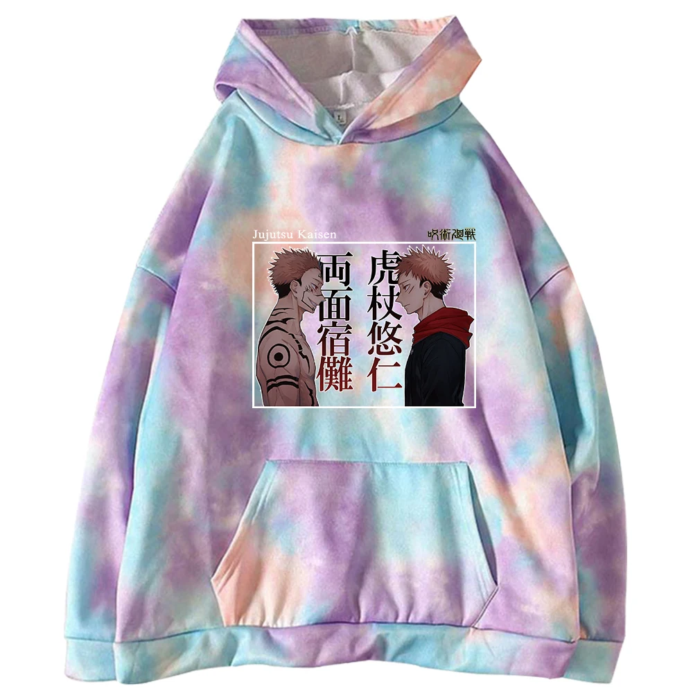 

Jujutsu Kaisen Hoodies Comics Hooded Men/women Causal Pullover Creative Tie-dye Costume Sweatshirt Aesthetic Streetwear Unisex