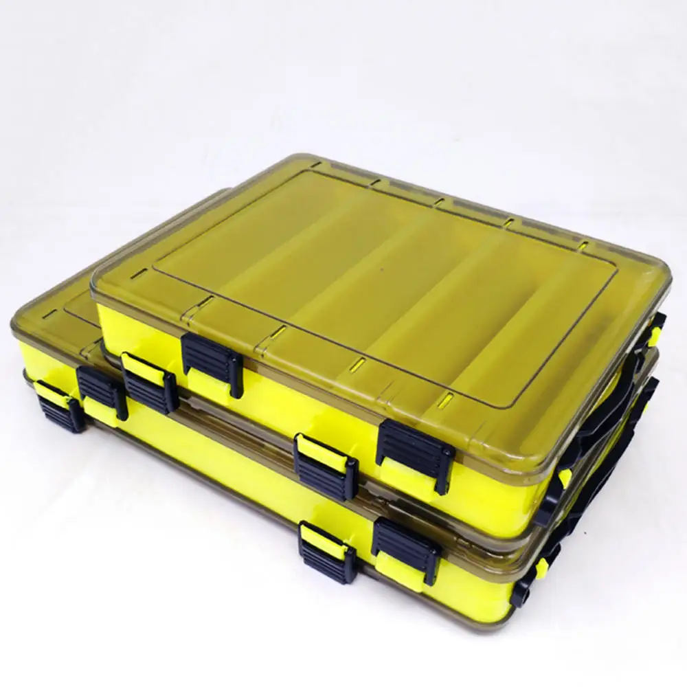 Двухсторонняя Рыболовная Приманка крючки коробка желтый/красный чехол для