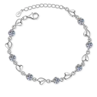 Браслет из серебра 925 пробы, с муассанитом от сердца к сердцу