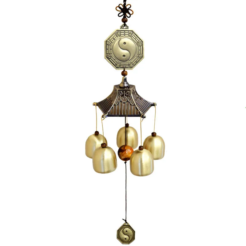 

Chinese style creative doorbell Christmas Auspicious metal accessories chime hanging door decoration bedroom room Keep us safe