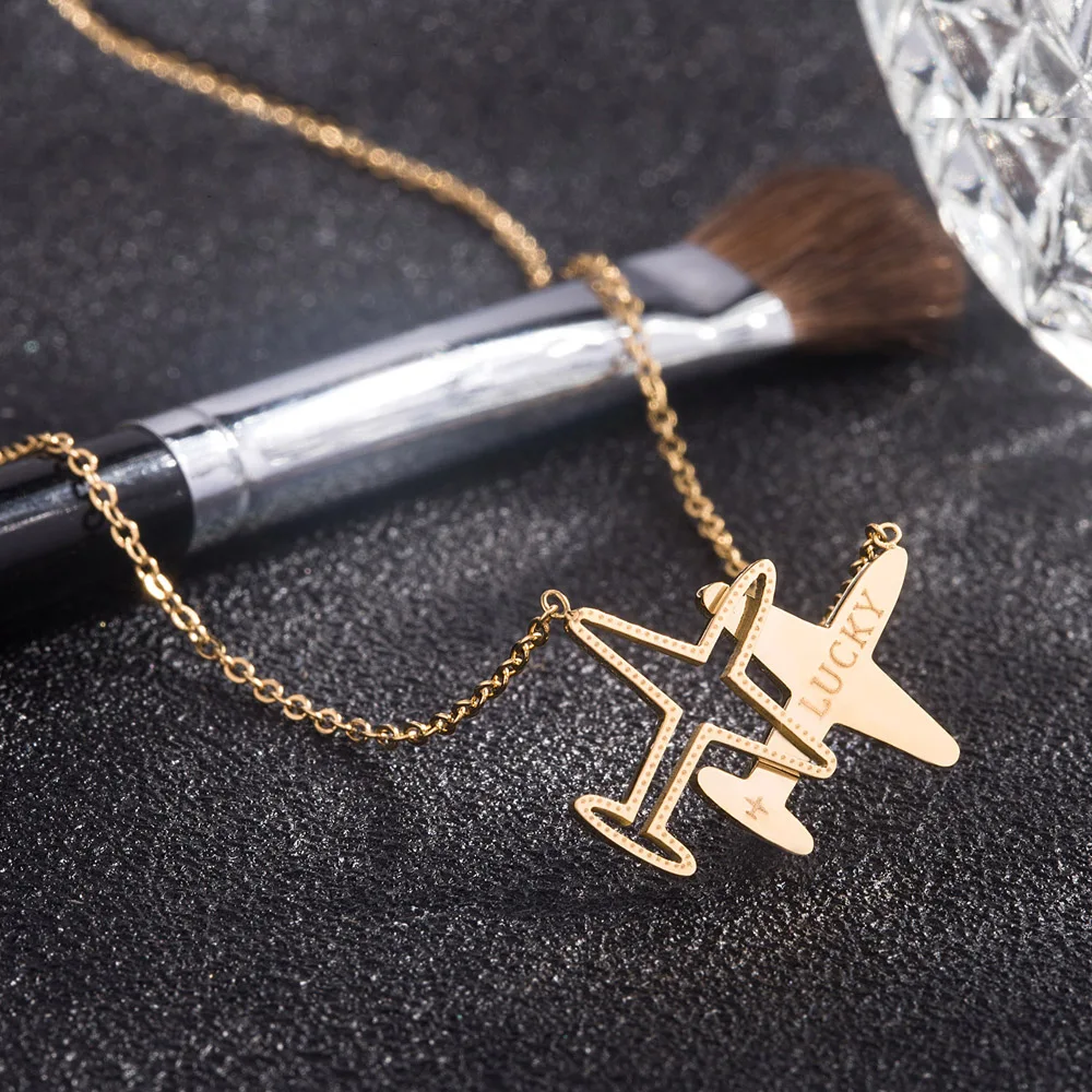 Женский чокер из серебра 925 пробы с подвеской в виде самолета|Ожерелья| |