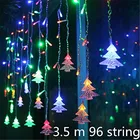Рождественская гирлянда-занавес, 220 В, 3,5 М, 0,40,50,6 м, сказосветильник гирлянда, уличная Гирлянда для вечерние, свадьбы, декоративная