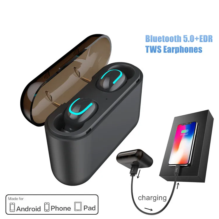 Беспроводные наушники Bluetooth гарнитура TWS шумоподавление спортивные настоящие с