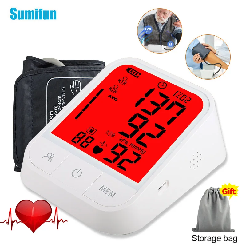 

Medical Automatic Digital Arm Blood Pressure Monitor Sphygmomanometer Tonometer Tensiometer Heart Rate Pulse Meter BP Monitoring