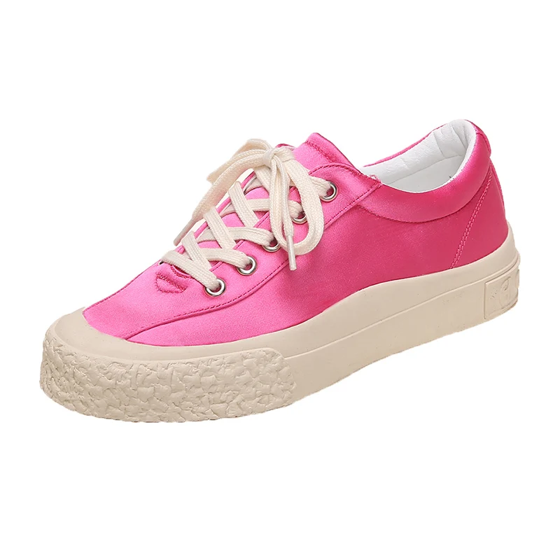 

Sapatos casuais femininos são simples, confortáveis, macios e de sola grossa. 2021 verão malha respirável rendas vulcanizado tên