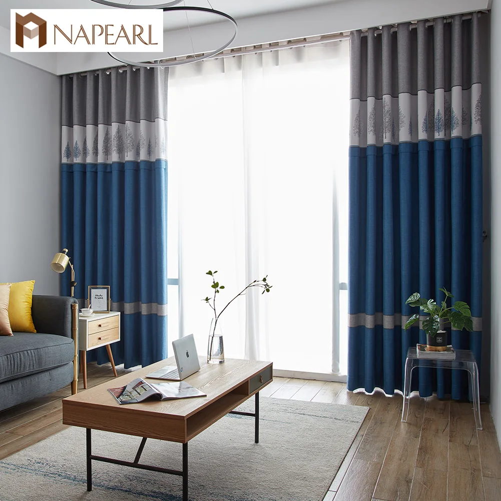 NAPEARL 1 шт. современные шторы для спальни окна полоса строчка дизайн драпировки