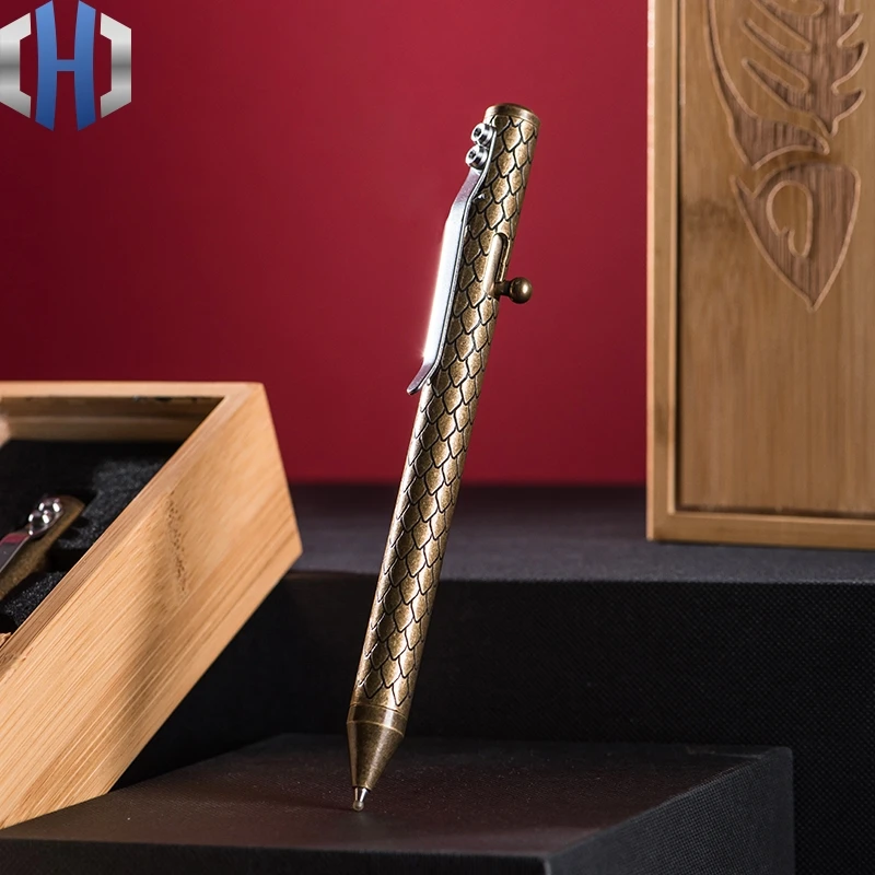 

FH Bolt Tactical Pen Brass Distressed High-end EDC Equipment