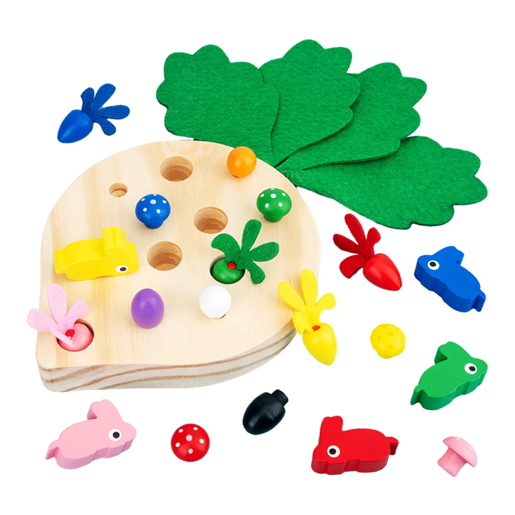 

Wooden Pulling Carrot Montessori Toys Early Development Toy Gifts