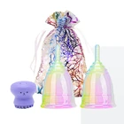 Менструальная чаша женская, из медицинского силикона, цветная, 12 шт.