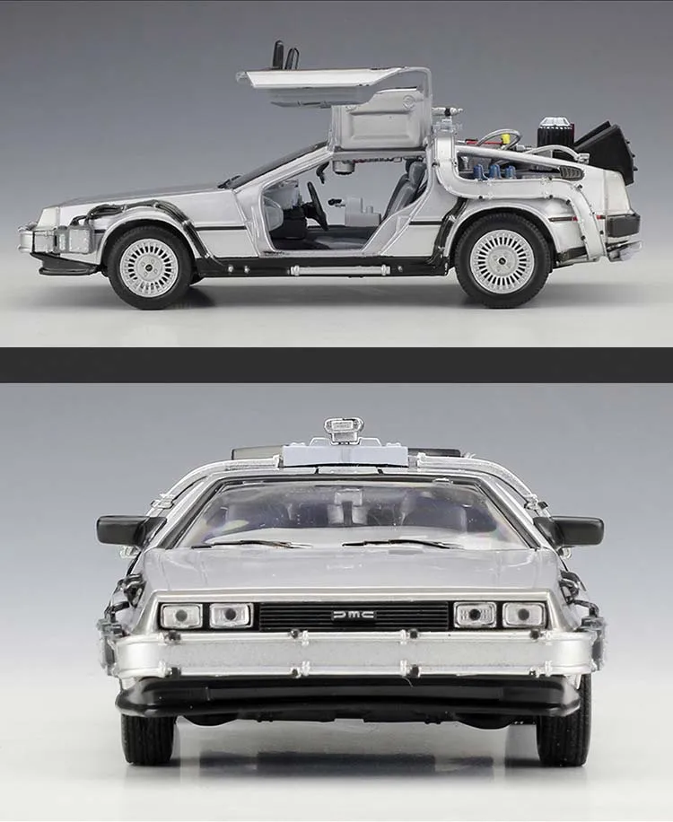 WELLY 1:24 часть 2 машина времени Назад в будущее модель автомобиля игрушка летная версия DeLorean DMC-12 литой автомобиль из сплава детские игрушки подарок
