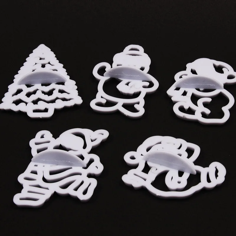 3 kinds Christmas Cookie Cutter Candy Biscuit Mold Cooking Tools Theme Plastic Cutters Mould Snowflake Snowman | Дом и сад