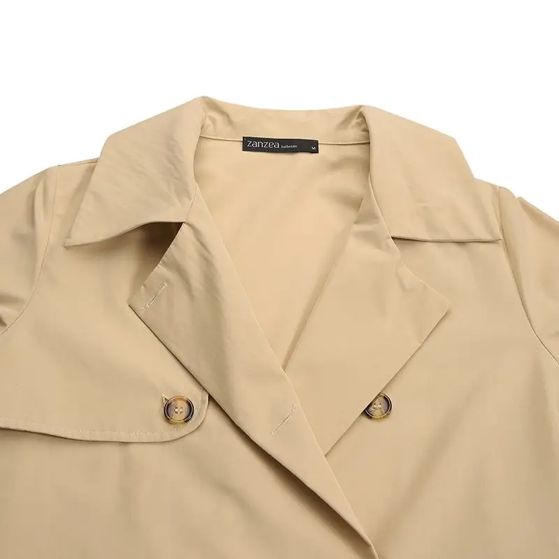

Button Tunic Jackets Plus Size Fashion Spring Trench Women's Solid Coats ZANZEA 2021 Casual Double Breasted Windbreakers Female