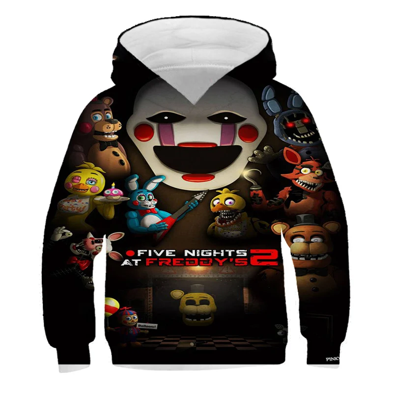 

New 4T-14T Five Nights At Freddys Clothes Children's Clothing Baby Girls Boys Long Sleeve Hoodies Kids Sweatshirts Birthday Gift