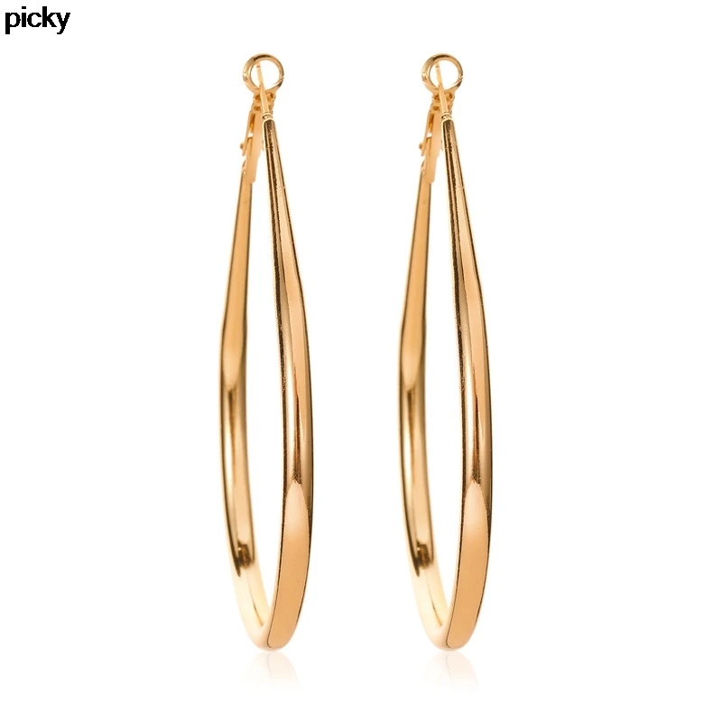 

Trendy Big Circle Gold Hoop Earrings For Women Round Earrings Rings Fashion Hoops 2020 Women's Ear Creoles Jewelry Accesories