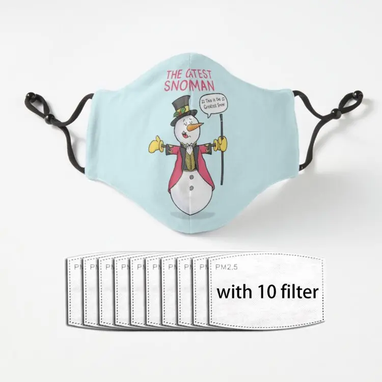 

The Greatest Snowman Adult Masks Washable Print Face Mask Pm2.5 Filters Prints Masks Face Unisex Dust-proof Mouth Cover Mask