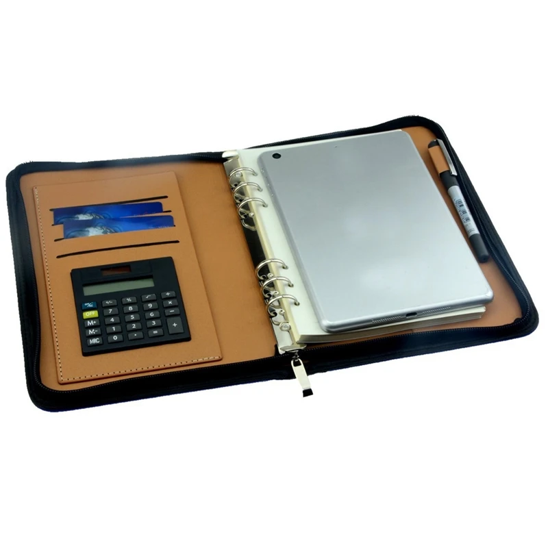 A5 из искусственной кожи рюкзак с калькулятором для бизнесмена или интервью|Папка