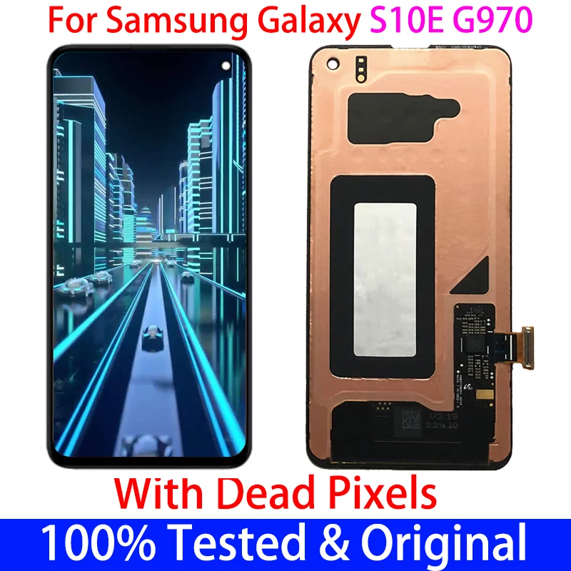 Original LCD With frame For SAMSUNG Galaxy S10e G970 G970F/DS Dot Display+Touch Screen Digitizer+point Replacement repair part | Мобильные