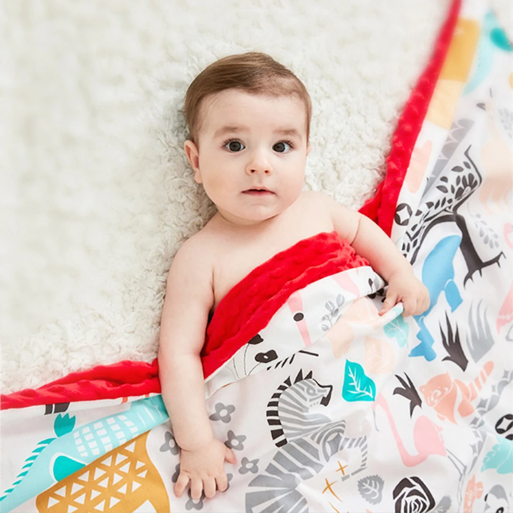 Детское одеяло в горошек с героями мультфильмов Пеленальное Одеяло для