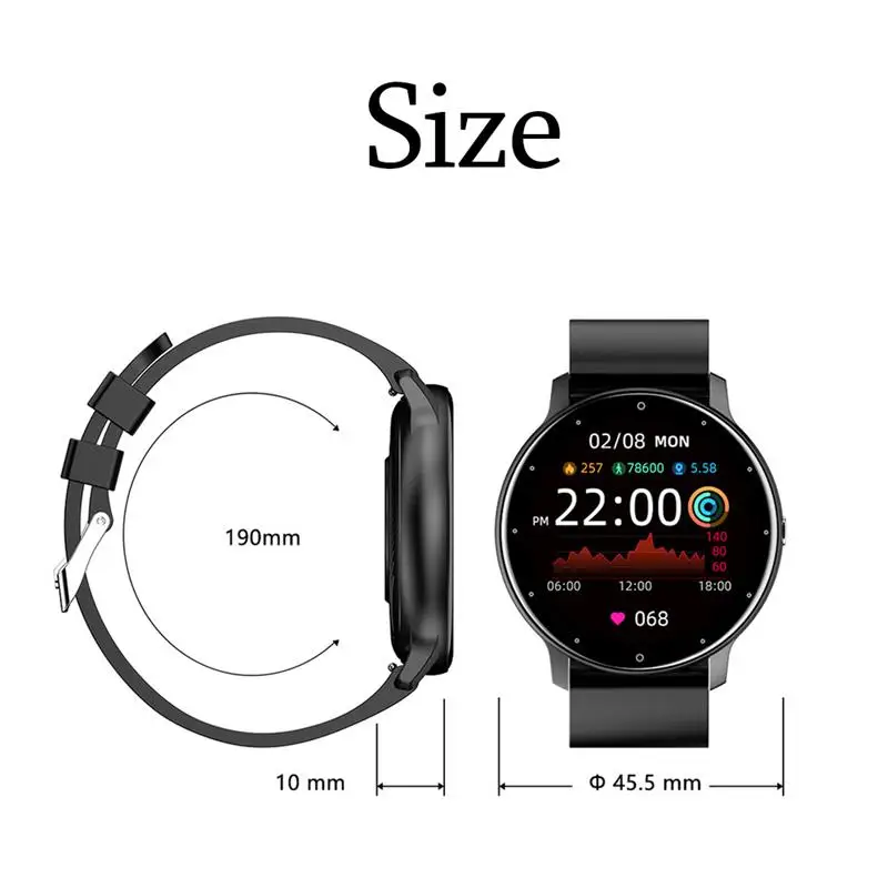 

Men Women Smart Watch Heart Rate Blood Pressure Monitoring Smartwatch Waterproof Full Touch Sport Watch for iOS Android