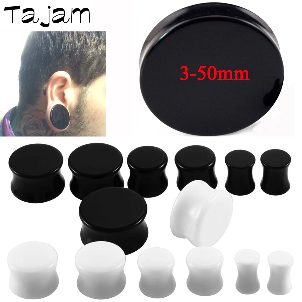 

1 пара, 3 мм-50 мм, большой размер, цельное акриловое седло, Ушная вилка, расширитель, пирсинг, ушной манометр, серьги, ювелирные изделия для тел...